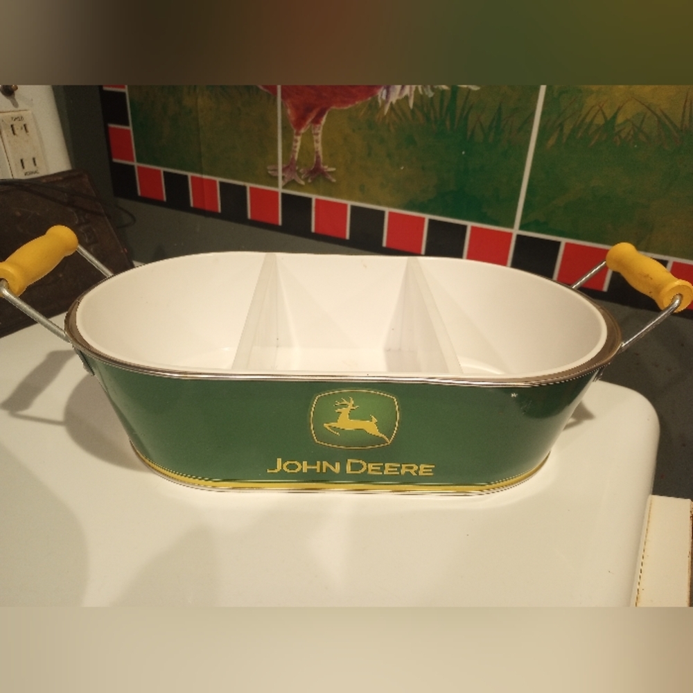 John Deere Green Divided Serving Caddy
